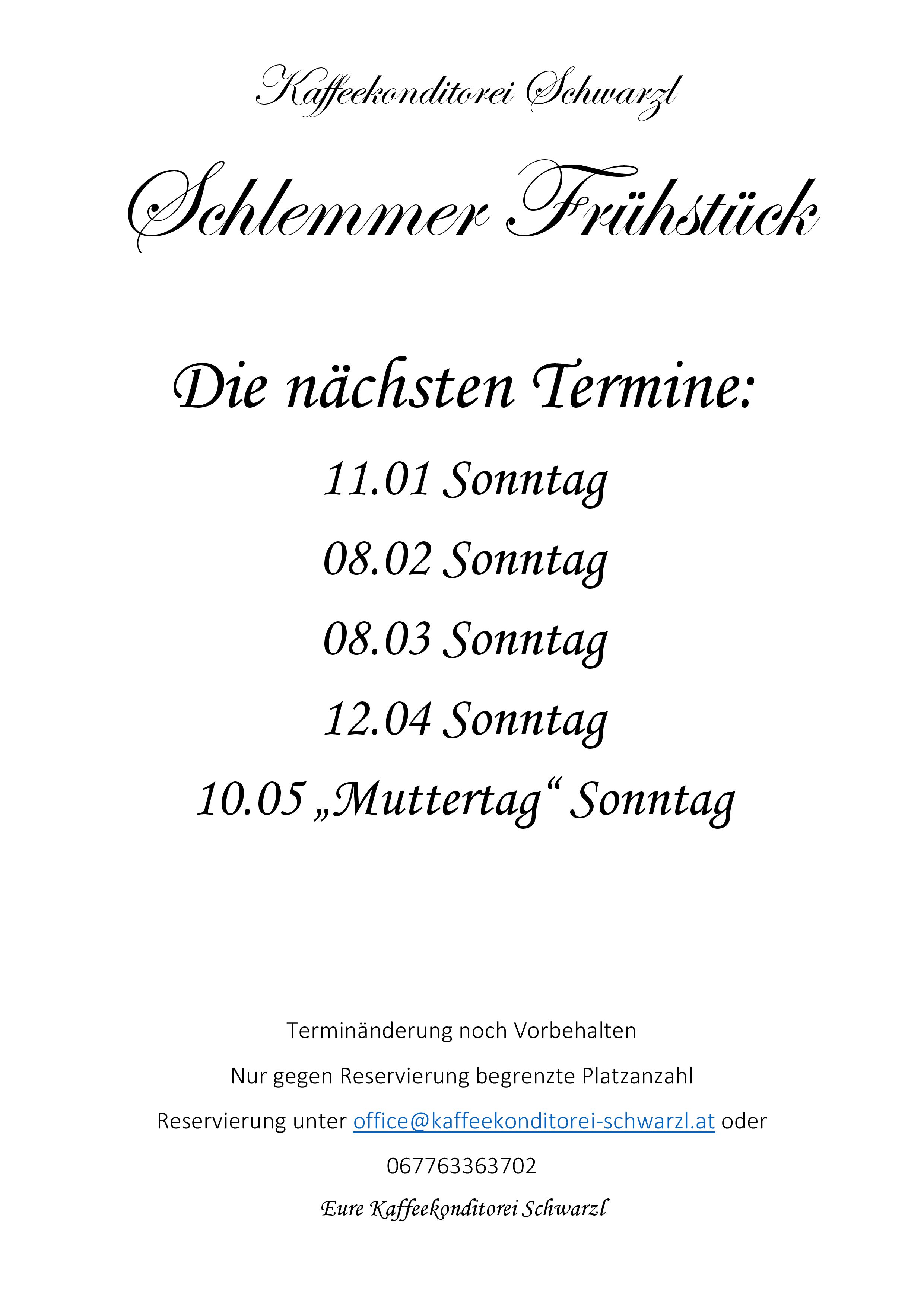 Termine Schlemmer Frühstück